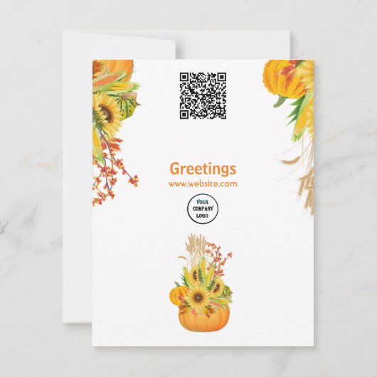 Vibrant Halloween Pumpkin Waterverf Sunflower (Achterkant)