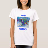 Vibrant Happy Holidays Cat Celebration Tee T-shirt (Voorkant)