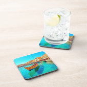 Vibrant Harbour: mediterrane gelukzaligheid Bier Onderzetter (Rechterzijde)