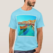 Vibrant Harbour: mediterrane gelukzaligheid T-shirt (Voorkant)