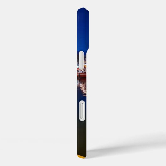 Vibrant Harbour Night Boat Scene iPhone Case (Achterkant / Rechts)
