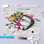 Vibrant Hart & Tropische Bloemen Decoupage | stout Tissuepapier (Craft)