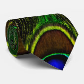 Vibrant HDR Tone Peacock Feathers Stropdas (Opgerold)