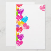 Vibrant Hearts Briefpapier (Voorkant / Achterkant)
