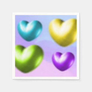 Vibrant Hearts Napkins Servet