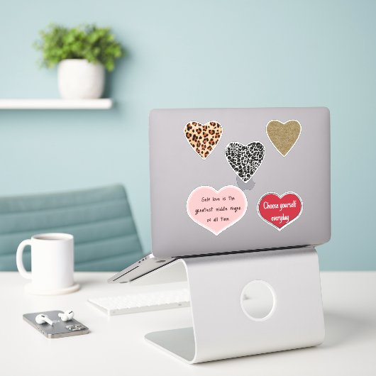 Vibrant hearts romance wallpaper sticker (Laptop op bureau)