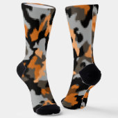 Vibrant heldere Oranje gele bruine kleurige Camo Sokken (Gebogen)