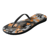Vibrant heldere Oranje gele bruine kleurige Camo Teenslippers (Schuin)