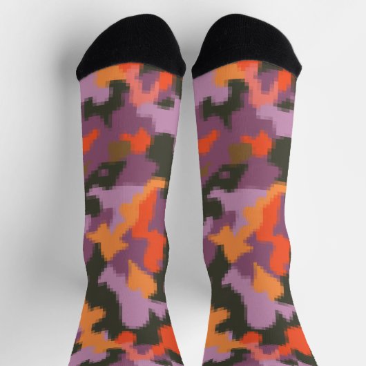 Vibrant heldere Oranje gele kleurige Camo Sokken (Top)