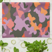 Vibrant heldere Oranje gele kleurige Camo Theedoek (Gevouwen)