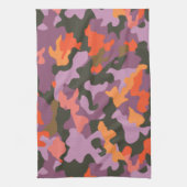 Vibrant heldere Oranje gele kleurige Camo Theedoek (Verticaal)