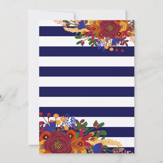 Vibrant Herfst Bouquet Thanksgiving Dinner Kaart (Achterkant)