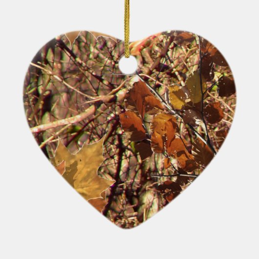 Vibrant Herfst Forest Natuur Camouflage Decor Keramisch Ornament (Achterkant)