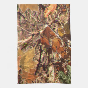 Vibrant Herfst Forest Natuur Camouflage Decor Theedoek