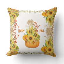 Vibrant Herfst Pumpkins Waterverf Zonnebloemen Gro