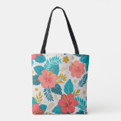Vibrant Hibiscus Floral Tote Bag (Achterkant)