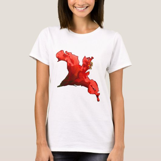 Vibrant Hibiscus Flower T-shirt (Voorkant)