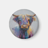 Vibrant Highland Coo Gift - Highland Cow Magnet (Voorkant)