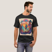 Vibrant Hiker in a Sunset Forest  T-shirt (Voorkant volledig)