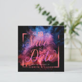 Vibrant Holi Powder Design Save The Date (Staand voorkant)