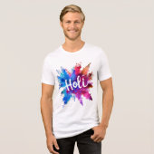 Vibrant Holi Splash Graphic Tee Tri-Blend Shirt (Voorkant volledig)