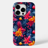 Vibrant Holiday Cheer – Feestelijke Bloemen Orname Case-Mate iPhone Case (Achterkant)