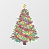 Vibrant Holiday Christmas Tree Window Cling Raamsticker (Vel)