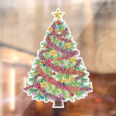 Vibrant Holiday Christmas Tree Window Cling Raamsticker (Vel 2)