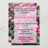 Vibrant Hot Pink Rose Bush Garden Wedding  Kaart (Voorkant / Achterkant)