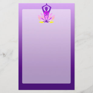 Vibrant Hue om Lotus Yoga Pose Briefpapier