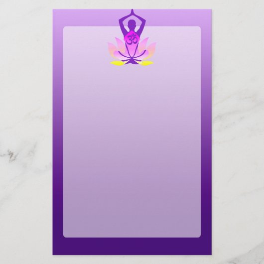 Vibrant Hue om Lotus Yoga Pose Briefpapier (Voorkant)