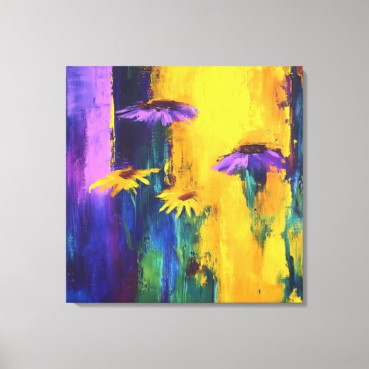 Vibrant Hues - Abstracte Floral Canvas Art (Voorkant)