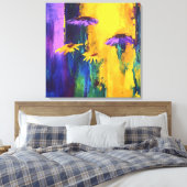 Vibrant Hues - Abstracte Floral Canvas Art (Insitu (Slaapkamer))