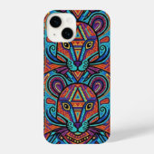 Vibrant Huichol Animal Spirit Phone Case iPhone Hoesje (Achterkant)