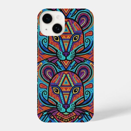 Vibrant Huichol Animal Spirit Phone Case iPhone Hoesje (Achterkant)