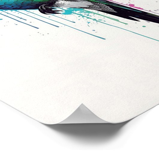 Vibrant Hummingbird Watercolor Splash Poster (Hoek)
