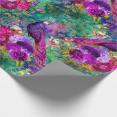 Vibrant Illustrated Peacock Pattern Cadeaupapier (Hoek)