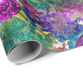 Vibrant Illustrated Peacock Pattern Cadeaupapier (Rol Hoek)