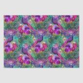 Vibrant Illustrated Peacock Pattern Tissuepapier (Voorkant)
