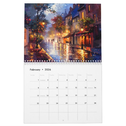 Vibrant Impasto Art Calendar 2026 Kalender (Feb 2026)