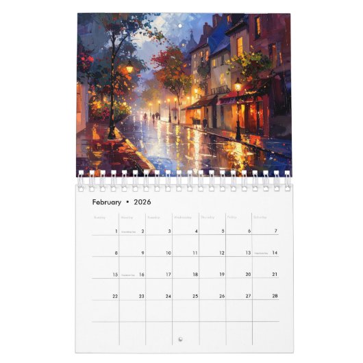 Vibrant Impasto Art Calendar 2026 Kalender (Feb 2026)