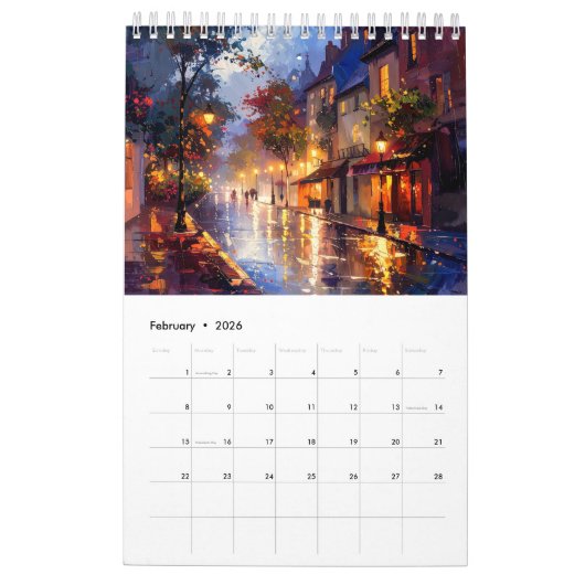 Vibrant Impasto Art Calendar 2026 Kalender (Feb 2026)