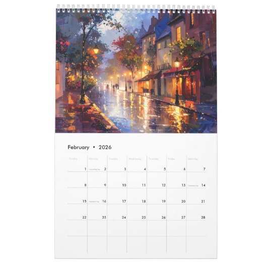 Vibrant Impasto Art Calendar 2026 Kalender (Feb 2026)