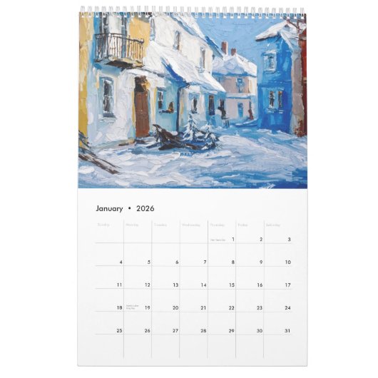Vibrant Impasto Art Calendar 2026 Kalender (Jan 2026)