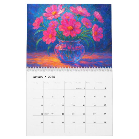 Vibrant Impressionist Floral Kalender (Jan 2026)