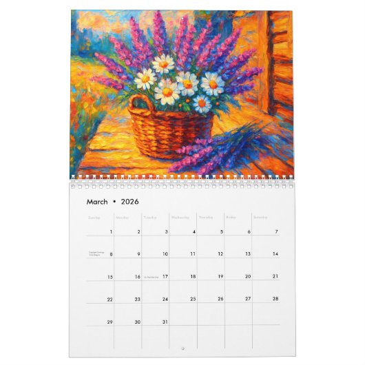 Vibrant Impressionist Floral Kalender (Mar 2026)