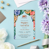 Vibrant Indian Folk Art Elephant Bridal Shower Acryl Uitnodigingen (Insitu (Huwelijk))