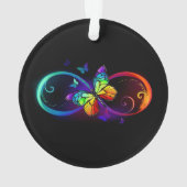 Vibrant infinity with rainbow butterfly on black ornament (achterkant)