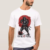 Vibrant Japanese Samurai Armor Sun Graphic Tee T-shirt (Voorkant)