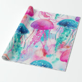 Vibrant Jellyfish Cadeaupapier (Uitgerold)